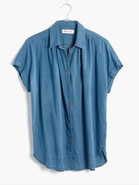 Madewell Central Top in Chambray Wash. Size XS (Oversized)